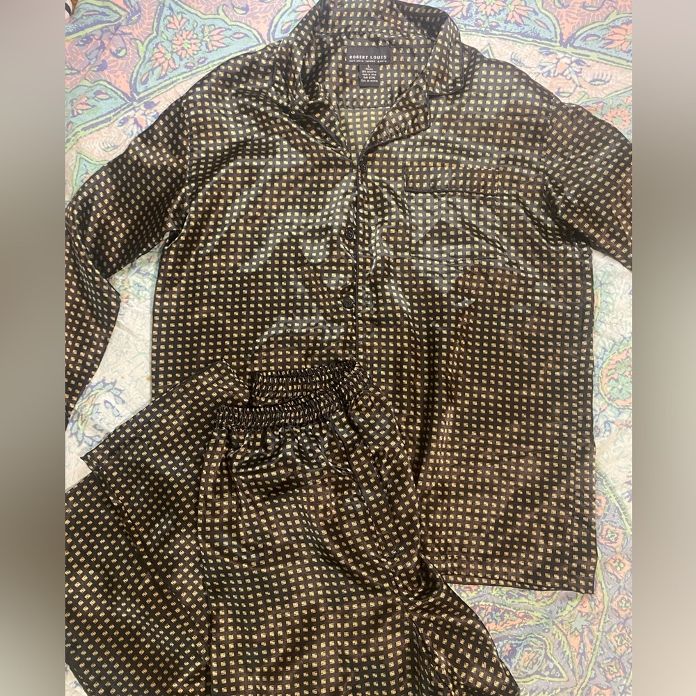 Robert Louis | Mens Silk Luxury Pajamas |‎ Size L